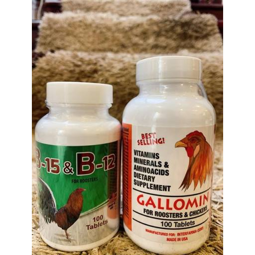 GALLOMIN & B15-B12 - (Bộ đôi thuốc nuôi Gà Đá chất lượng)
