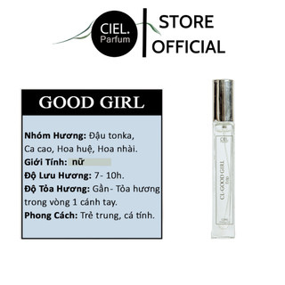 Nước hoa nữ Good Girl chính hãng Ciel Parfum 12ml  ngọt ngào, gợi cảm, quyến rũ, phong cách trẻ trung, cá tính