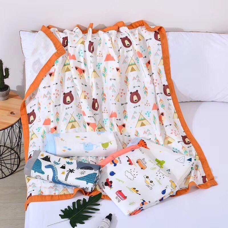 ⭐Chăn Xô Organic Aden Bo Viền Đa Năng 6 Lớp Xuất Nhật Siêu Mềm Cho Bé  CSSX VINH BAN⭐