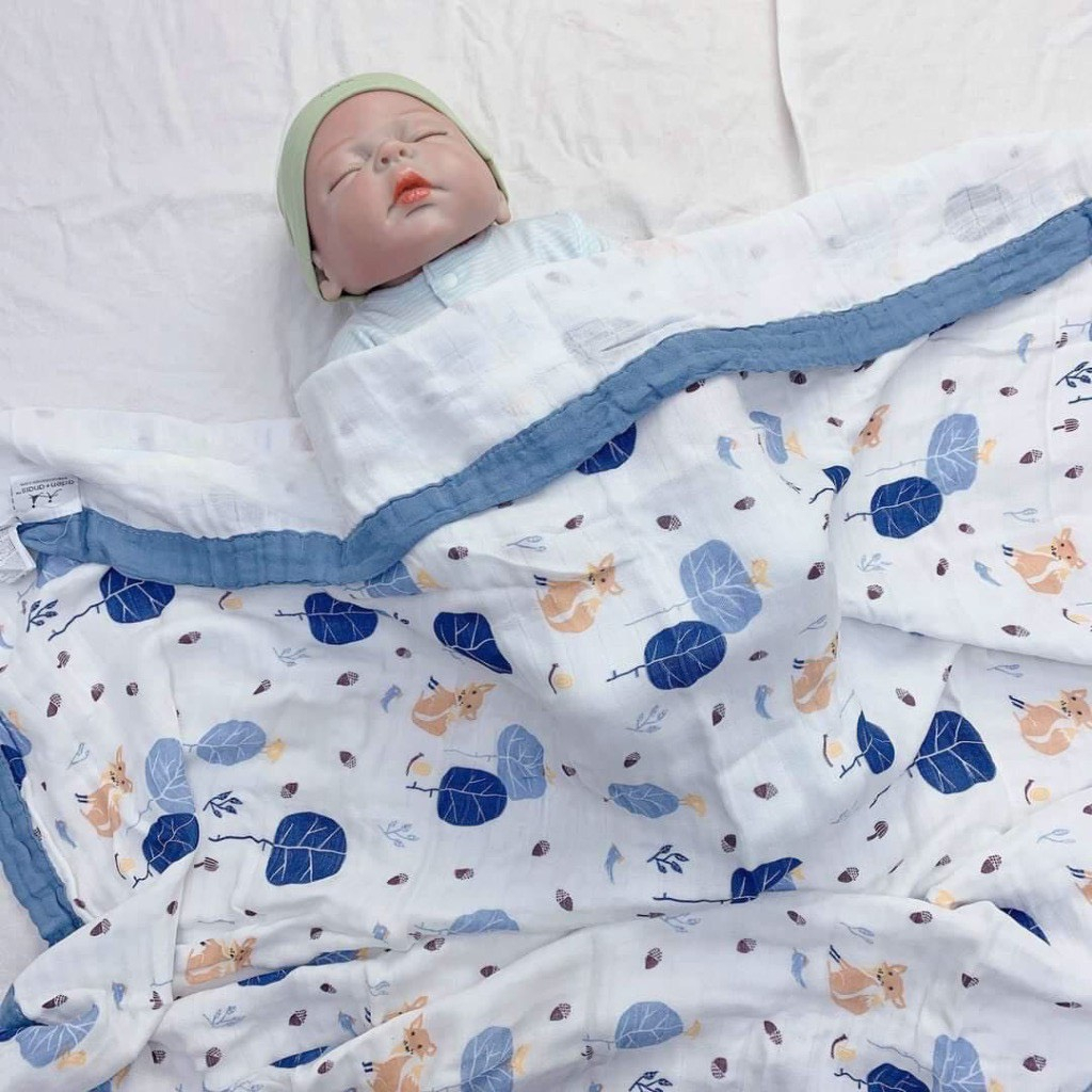 ⭐Chăn Xô Organic Aden Bo Viền Đa Năng 6 Lớp Xuất Nhật Siêu Mềm Cho Bé  CSSX VINH BAN⭐