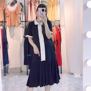 Váy bầu công sở đuôi cá xếp ly