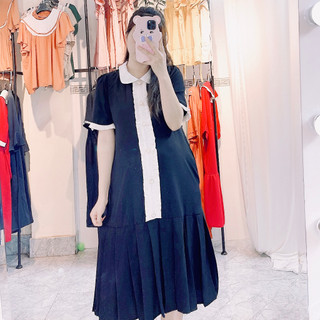 Váy bầu công sở đuôi cá xếp ly