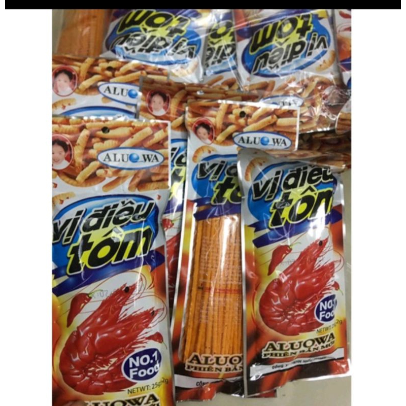 com bo 5 gói snack tôm vị điều