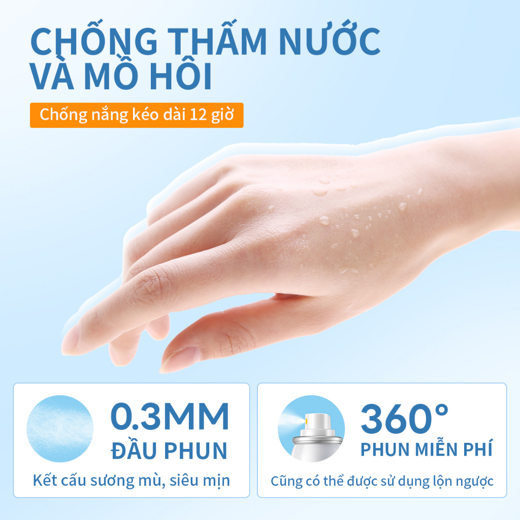 PAPA FEEL Xịt chống nắng SPF50 PA++++  UVA/UV chống tia cực tím cho mặt và cơ thể giúp 50ml