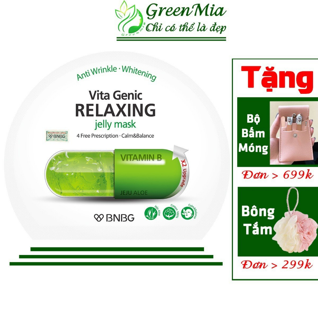 Vita Genic Relaxing Jelly Mask Vitamin B Cấp Ẩm Hỗ Trợ Phục Hồi Da Hư Tổn 30ml