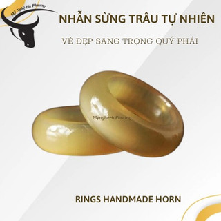 Nhẫn bằng sừng giá rẻ, chất liệu sừng trâu đen, đủ size