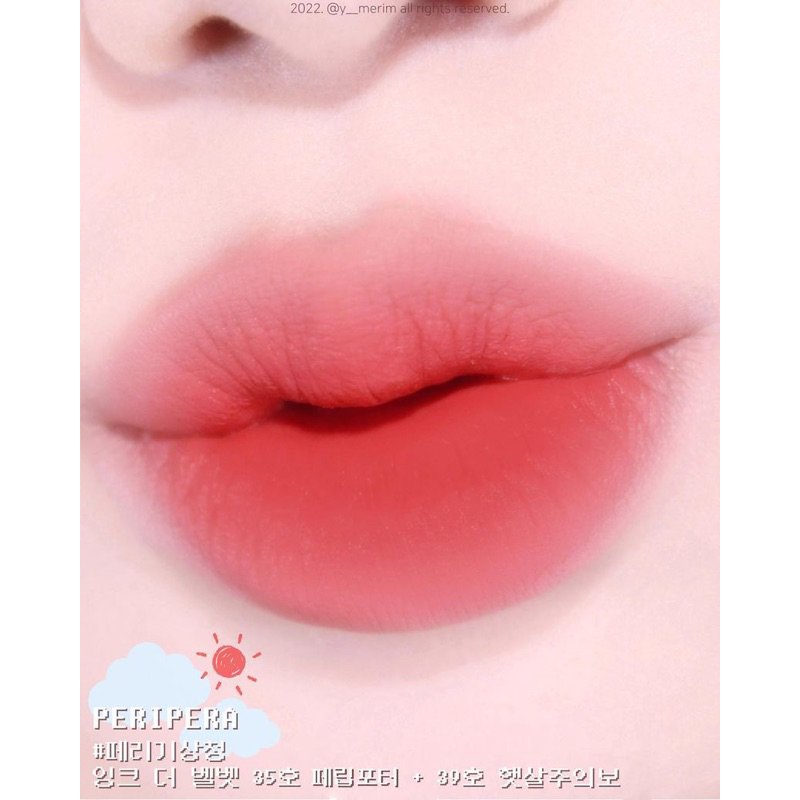 Son kem lì Peripera Ink Vel.vet Lip Tint bám màu cực tốt mềm mịn 35-36-37-38-39