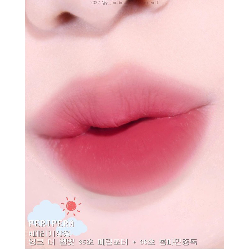 Son kem lì Peripera Ink Vel.vet Lip Tint bám màu cực tốt mềm mịn 35-36-37-38-39