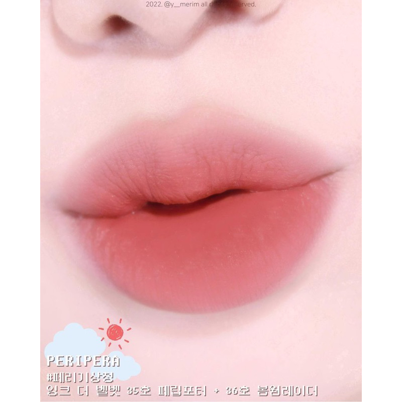 Son kem lì Peripera Ink Vel.vet Lip Tint bám màu cực tốt mềm mịn 35-36-37-38-39