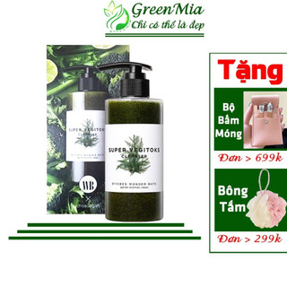 Sữa Rửa Mặt Rau Củ Sủi Bọt 3 in 1 Tẩy Trang Rửa Mặt Thải Độc Byvibes Wonder Bath Super Vegitoks Cleanser 300ml [XANH]