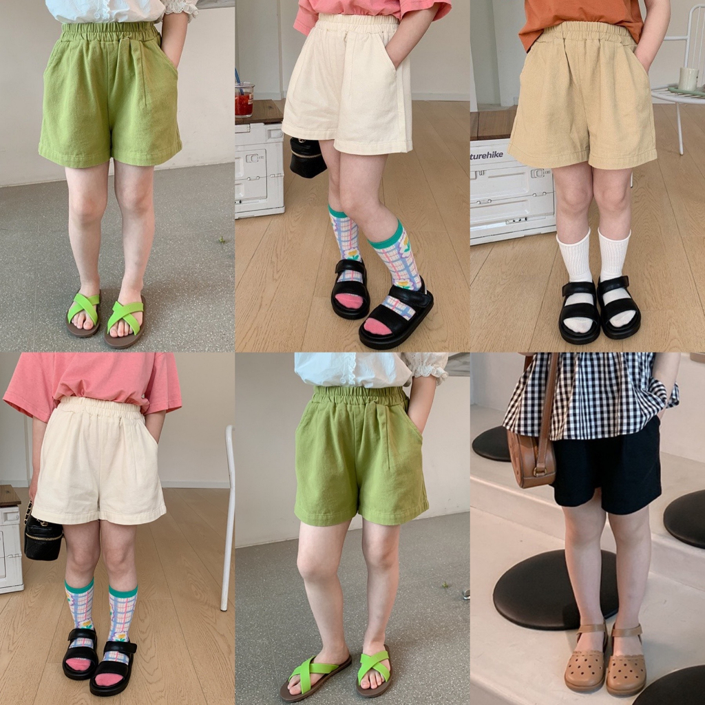 Quần short kaki cho bé gái/ bé trai DMINT phong cách Hàn Quốc - Quần áo mùa hè hãng Ambb Kids