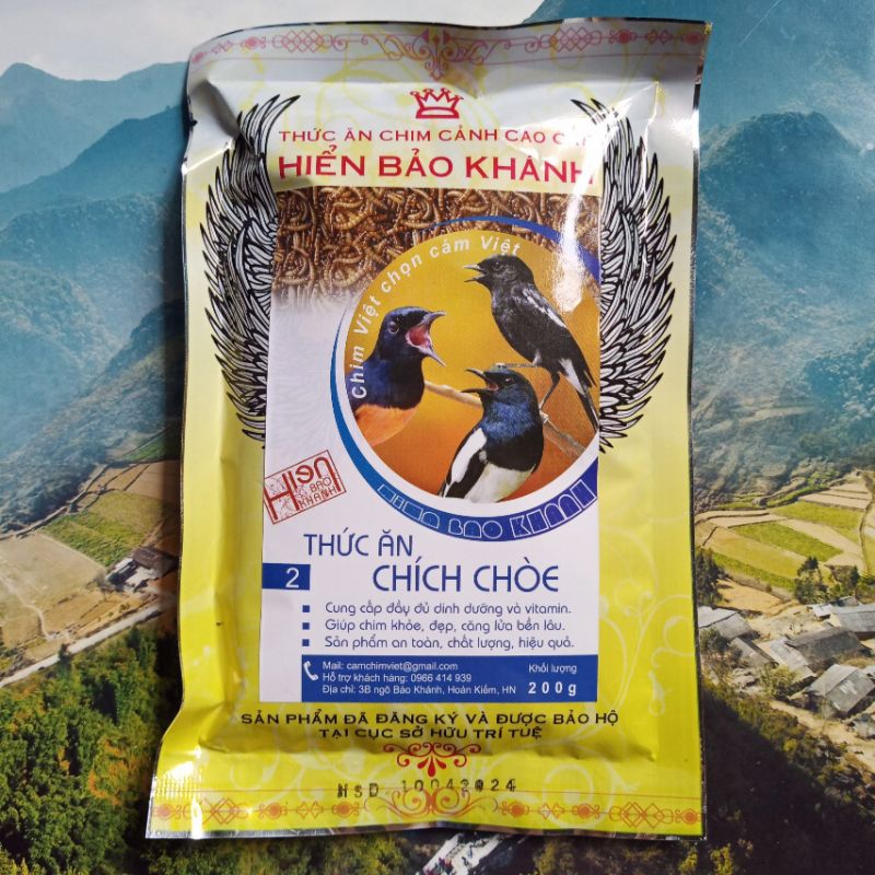 Cám chim chích chòe than, lửa, đất Hiển Bảo Khánh số 2 _ 200g (hót căng lửa, thi đấu, mồi )