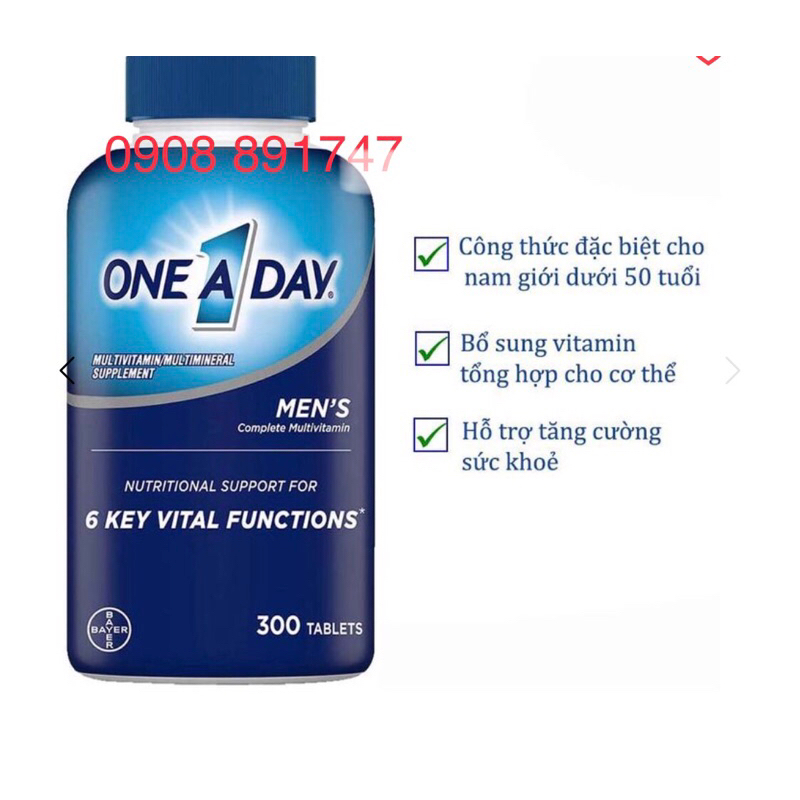 {SALE SỐC}ONE A DAY MEN’S 300 viên của Mỹ (Nam