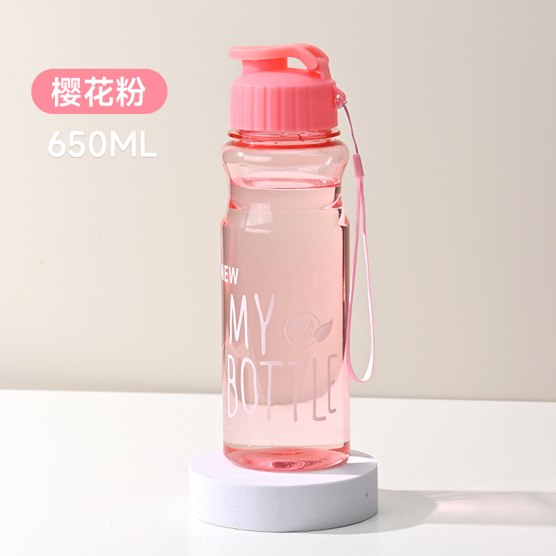 Bình đựng nước hocjsinh, bình đựng nước mang đi học có dây đeo, dung tích 500ml