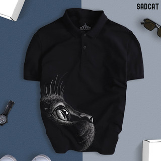 Áo Thun Polo Nam Nữ UNISEX SAD CAT Chất Xịn Thoáng Khí | SAD CAT