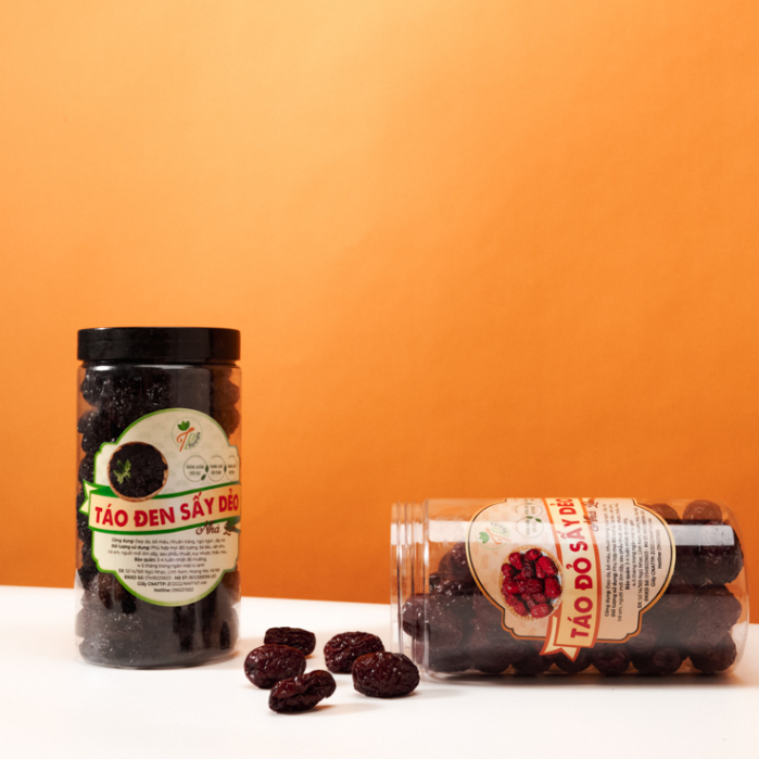 COMBO 500g táo tàu đen và 500g táo  đỏ , Táo sấy dẻo loại ngon chất lượng, ăn vặt trực tiếp phù hợp cho gia đình.