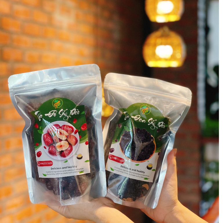 COMBO 500g táo tàu đen và 500g táo  đỏ , Táo sấy dẻo loại ngon chất lượng, ăn vặt trực tiếp phù hợp cho gia đình.