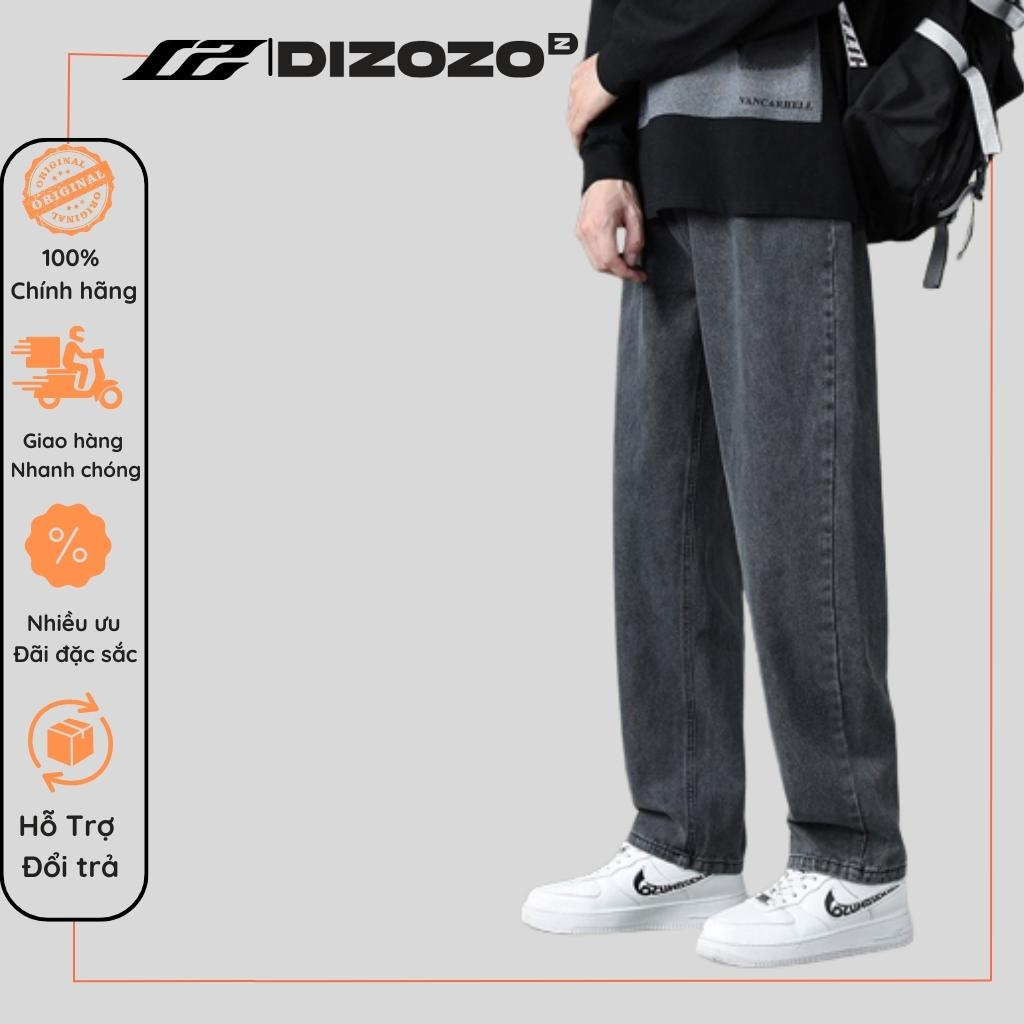 jean nam Ống rộng ,quần bò nam baggy nam dáng đứng chất vải bò cao cấp Dizozo hottrend 2023 -Đen Xám