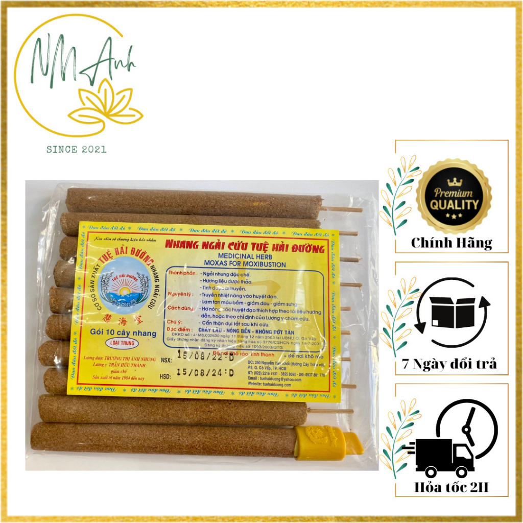 Nhang Ngải Cứu TUỆ HẢI ĐƯỜNG - Hàng chính hãng - Ngải Trung 10 Cây