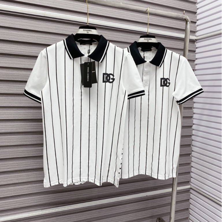 Áo Polo DG Bản Họa tiết sang trọng Cổ dệt bo siêu nét