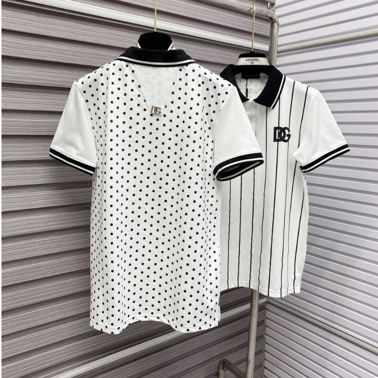 Áo Polo DG Bản Họa tiết sang trọng Cổ dệt bo siêu nét