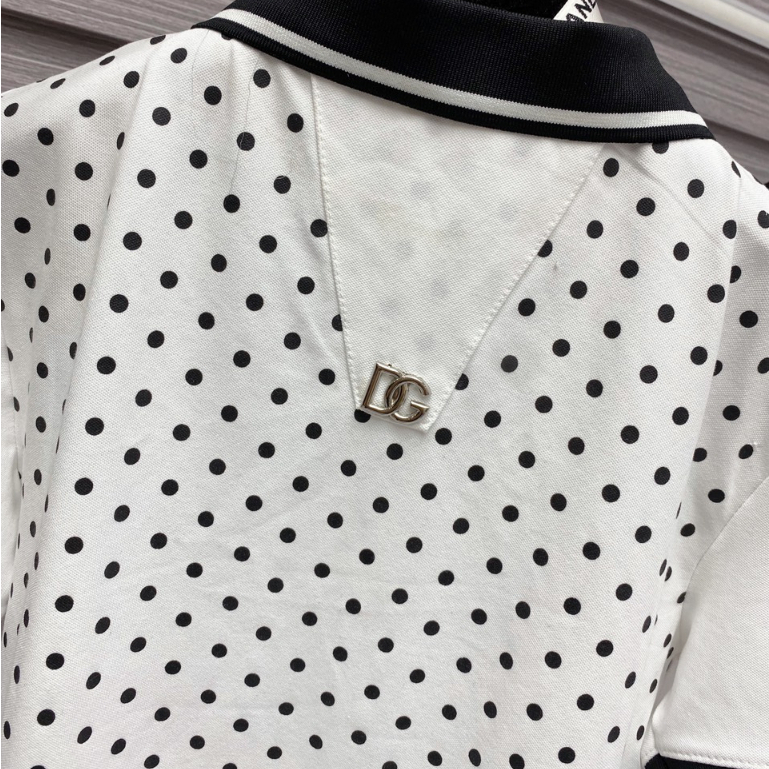 Áo Polo DG Bản Họa tiết sang trọng Cổ dệt bo siêu nét