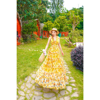 Đầm maxi hoa ly mới nhất