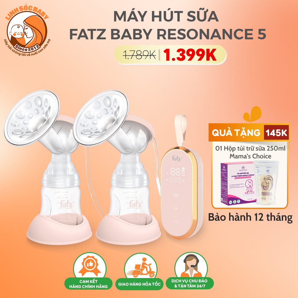 Máy hút sữa điện đôi Fatz Baby Resonance 5 | Phễu mát xa silicon siêu mềm, có pin sạc