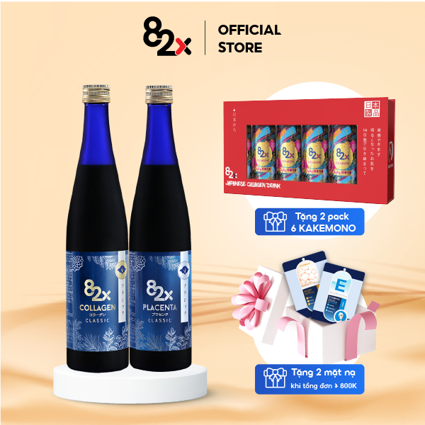 Combo Collagen 82X “TRẮNG MỊN DA TUYẾT – THANH KHIẾT HOA LÊ” với 2 Chai Dạng Nước Đến Từ Nhật, dung tích 500ml.