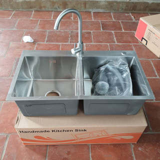 Chậu rửa bát 2 hố và 1 hố inox