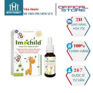  Imochild D3K2 bổ sung vitamin D3 K2-MK7 và DHA hỗ trợ bé phát triển chiều cao và trí não-Nhập khẩu Tây Ban Nha 