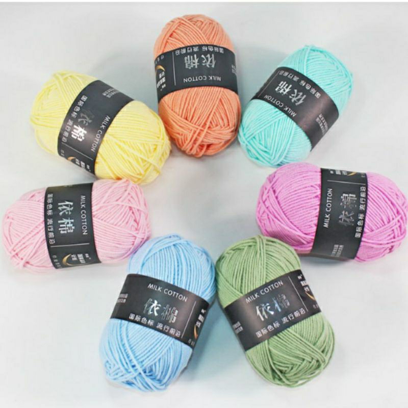 Len milk cotton cuộn 50g mã 51-86🧶🧵