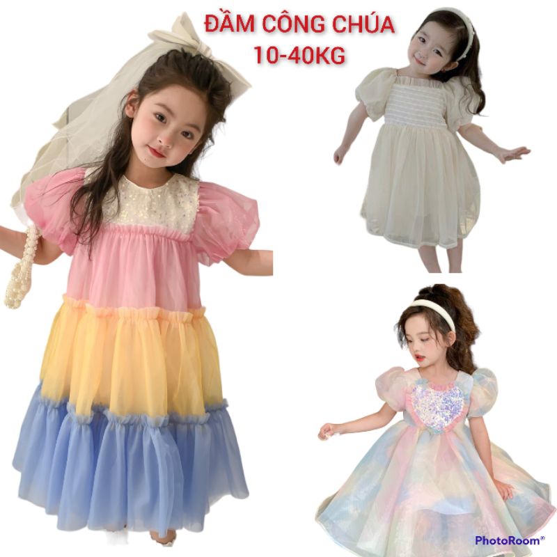 ĐẦM ĐI TIỆC VÁY VOAN TƠ XÒE RỘNG BÉ GÁI HAIVANCO cho bé 10 đến 40 kg mềm mại và thoáng mát đi học đi chơi đều đẹp