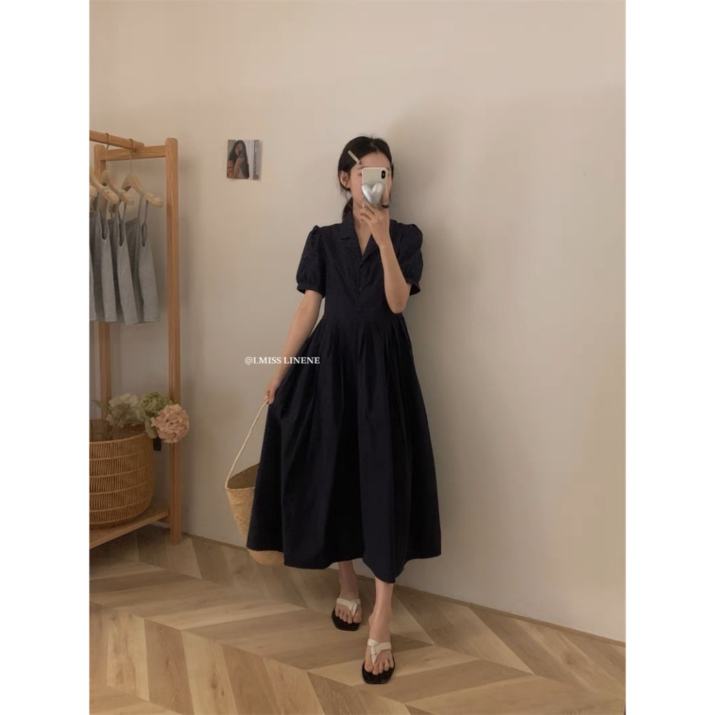 Váy cổ Vest chân xếp ly 30186 IMISS
