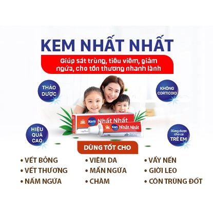 KEM NHẤT NHẤT - TUÝP 10GR - KEM BÔI THẢO DƯỢC GIẢM NGỨA, MAU LÀNH DA, LIỀN SẸO