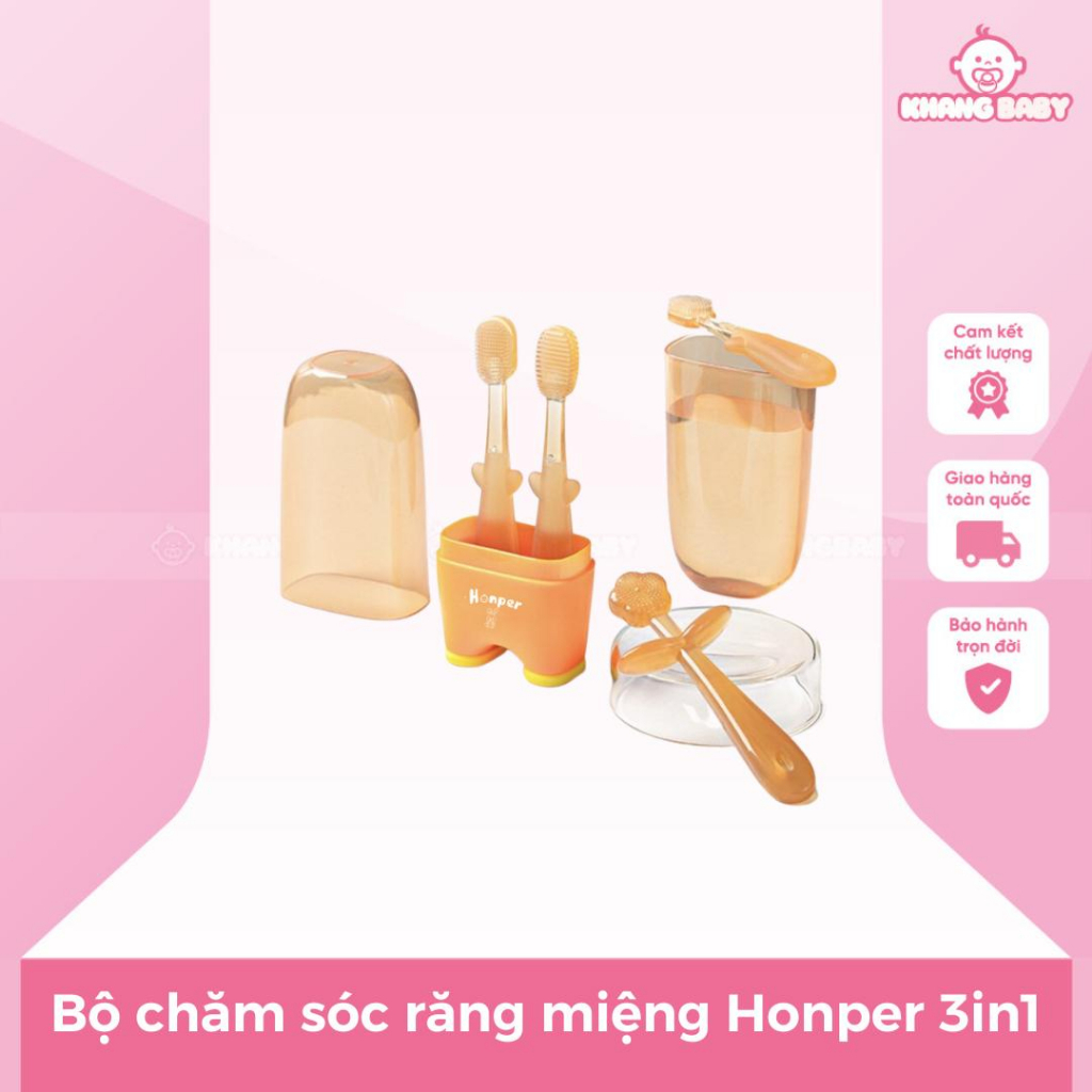 Bộ chăm sóc răng miệng Honper 3in1 - Shop Khang Baby