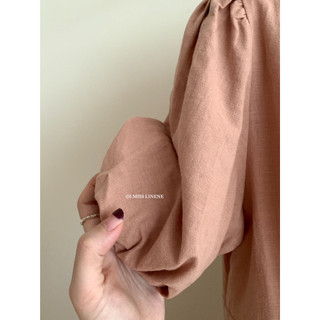 Váy Linen thô cổ V cúc eo 60088