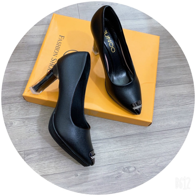 Giày da lì cao cấp gót cao 9p đế đúp tôn dáng siêu sang êm mềm dễ đi