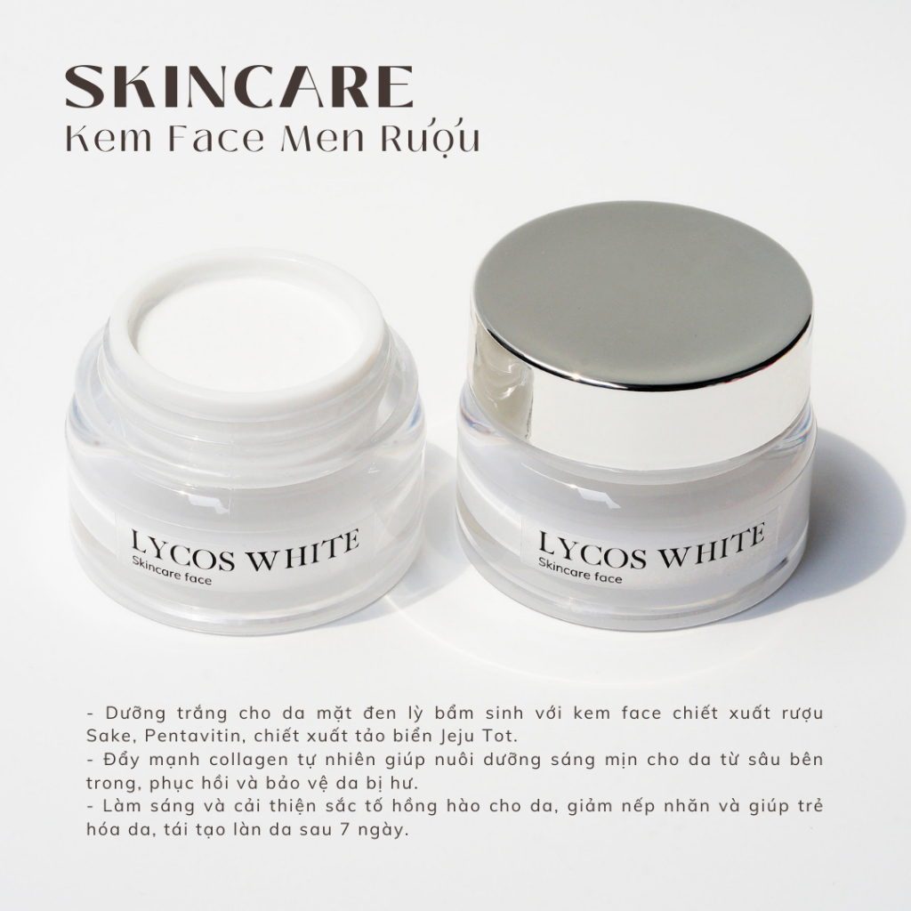 Kem Face Men Rươu 20g & Nước Truyền Trắng Thủy Phân 150ml