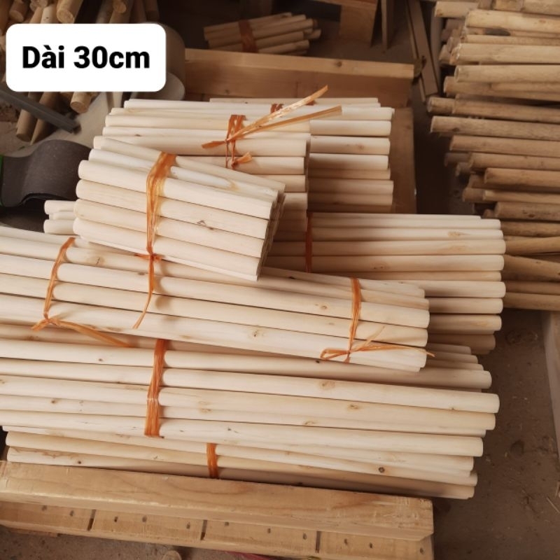 [ Đường Kính 2cm] Thanh Gỗ Tròn Dài 30cm