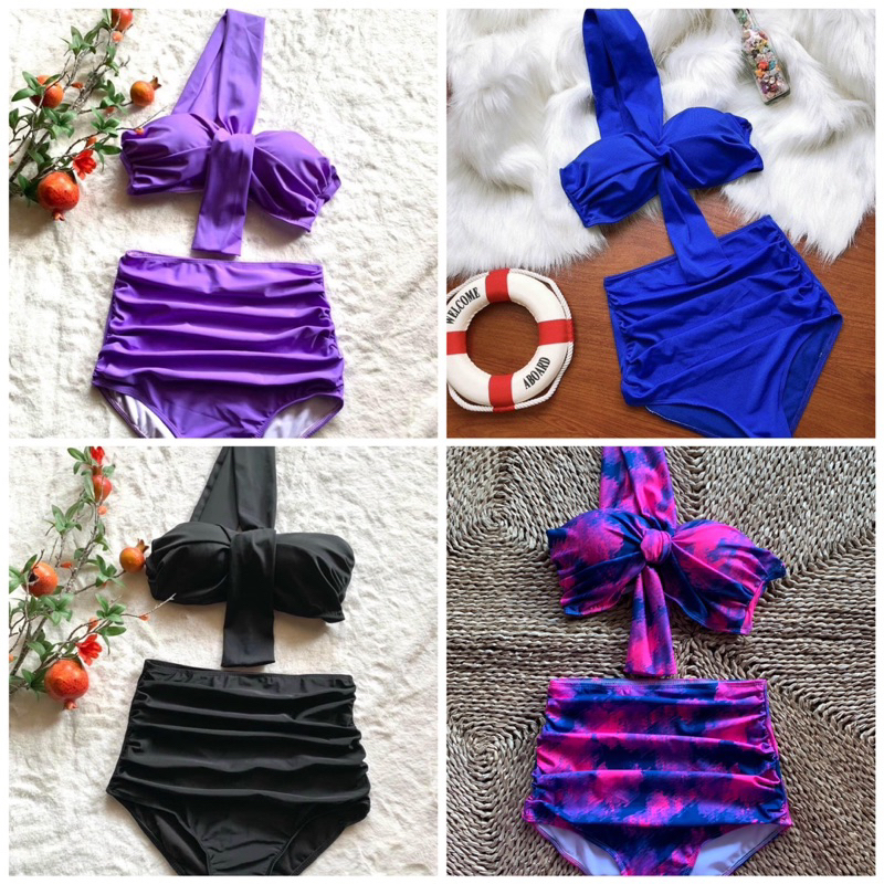 Bikini/ Đồ bơi 2 mảnh quần đùi vai chéo gọng nâng ngực kín đáo kiểu dáng Hàn Quốc trendyai