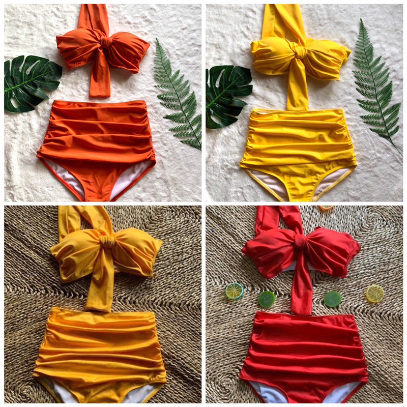 Bikini/ Đồ bơi 2 mảnh quần đùi vai chéo gọng nâng ngực kín đáo kiểu dáng Hàn Quốc trendyai