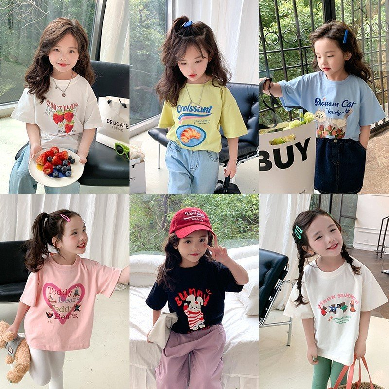 Áo Phông Cộc Tay Cho Bé Gái/ Bé Trai DMINT chất cotton mềm mát - Quần áo mùa hè Hãng Ambb Kids