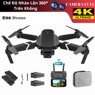 Flycam E88, Flaycam Giá Rẻ, Máy Bay Điều Khiển Từ Xa 2 Camera 4K Tặng Kèm 1 Pin Dự Phòng Dung Lượng Cao
