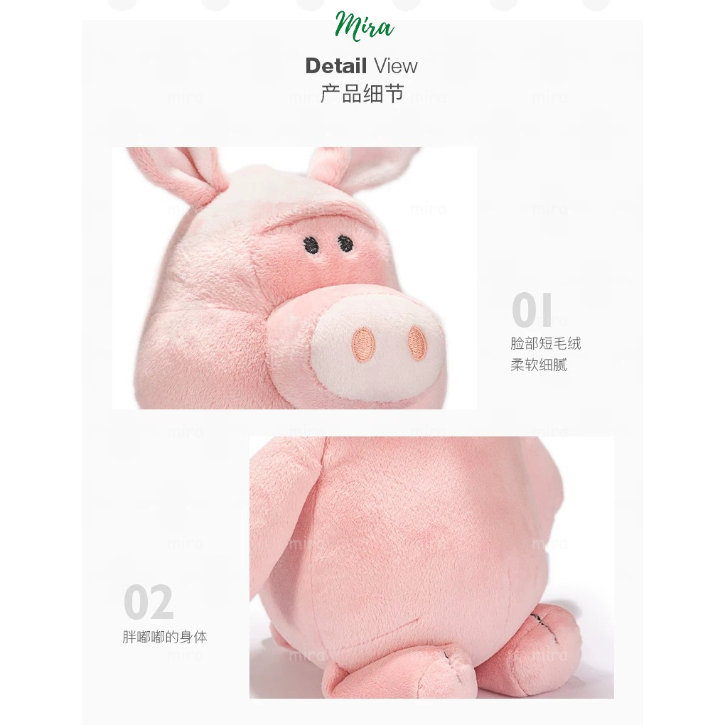 Heo Bông Piggy NICI, Gấu Bông Heo Con Búp Bê Thú Nhồi Bông Thương Hiệu NICI MIRA-GB280101