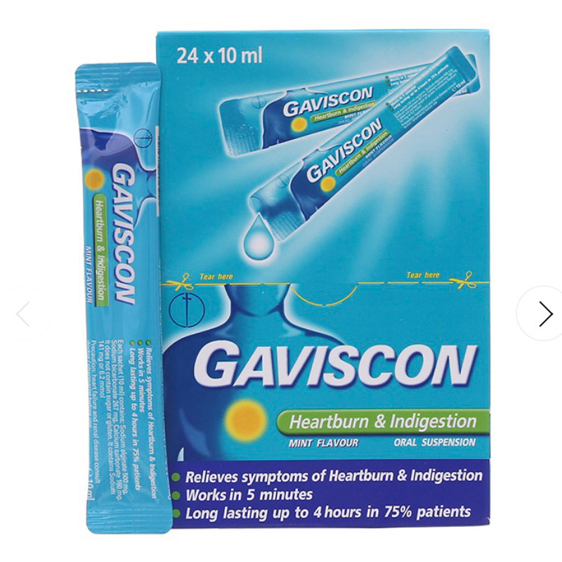 BAO TỬ GAVISCO.N HỘP 24 Gói TRÀO NGƯỢC DẠ DÀY Ợ NÓNG KHÓ TIÊU