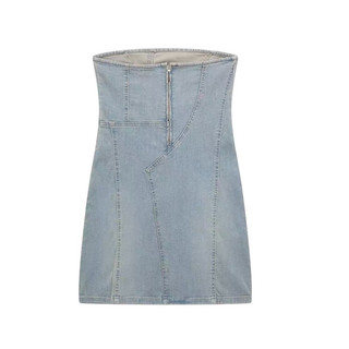 Đầm cúp ngực body denim nhạt