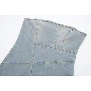 Đầm cúp ngực body denim nhạt