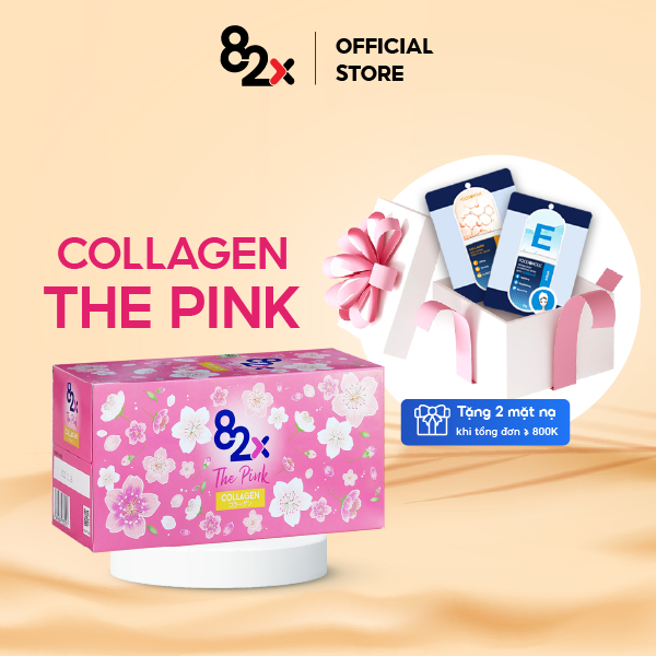 (Hộp 10 chai ) 82X The Pink Collagen 100ml Hàm Lượng 1000mg Collagen, Nước Uống Đẹp Da Tràn Năng Lượng Đến Từ Nhật Bản.