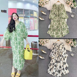 Đầm suông hoạ tiết vintage